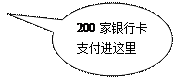 椭圆形标注:200家银行卡支付进这里